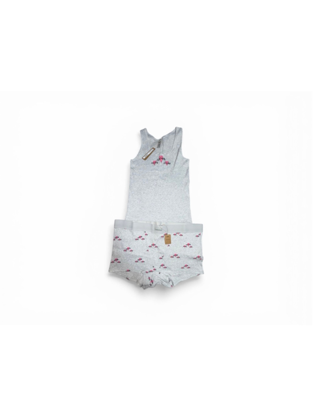 Skims Cotton Rib Tank and Short Set
Light Heather Grey Triple Hearts/ XL